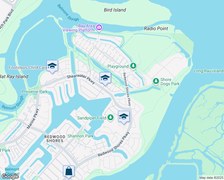 map of restaurants, bars, coffee shops, grocery stores, and more near 1 Passage Lane in Redwood City