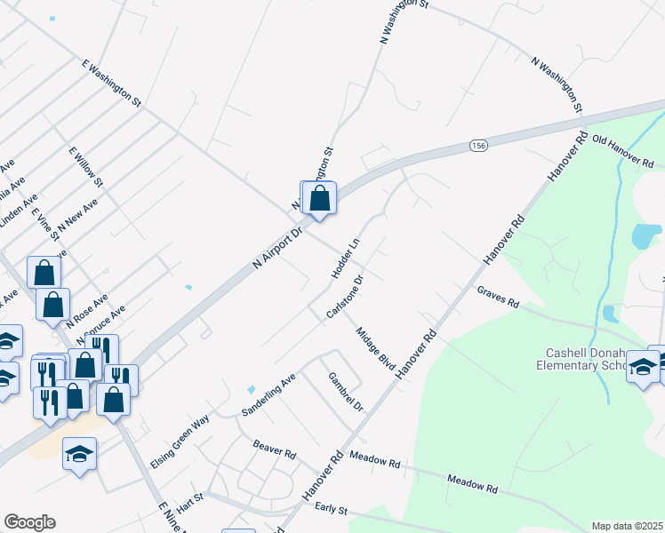 map of restaurants, bars, coffee shops, grocery stores, and more near 244 Hodder Lane in Highland Springs
