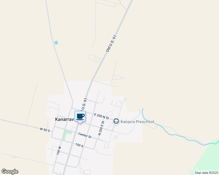 map of restaurants, bars, coffee shops, grocery stores, and more near 116 500 North in Kanarraville