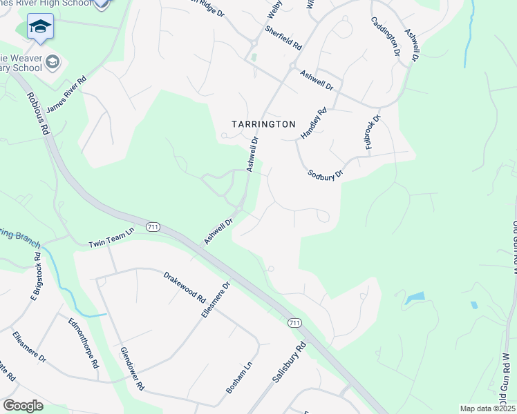 map of restaurants, bars, coffee shops, grocery stores, and more near 2924 Calcutt Drive in Midlothian