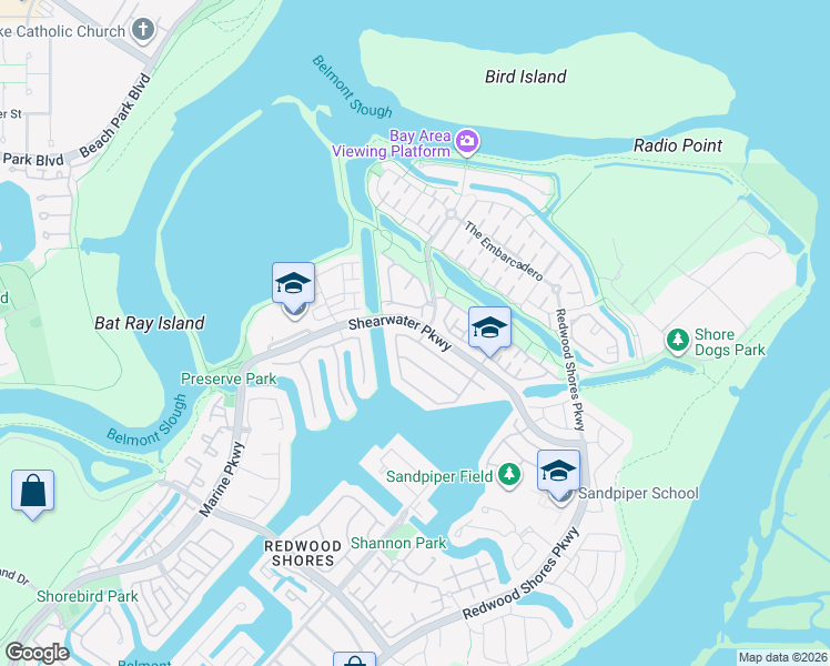 map of restaurants, bars, coffee shops, grocery stores, and more near 321 Saint Martin Drive in Redwood City
