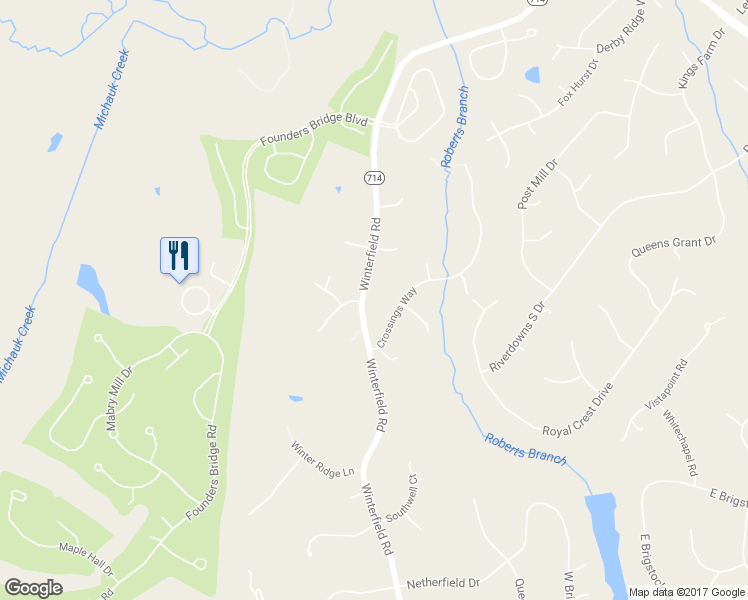 map of restaurants, bars, coffee shops, grocery stores, and more near 3301 Winterfield Road in Midlothian