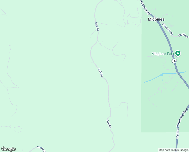 map of restaurants, bars, coffee shops, grocery stores, and more near 5192 Oak Road in Midpines