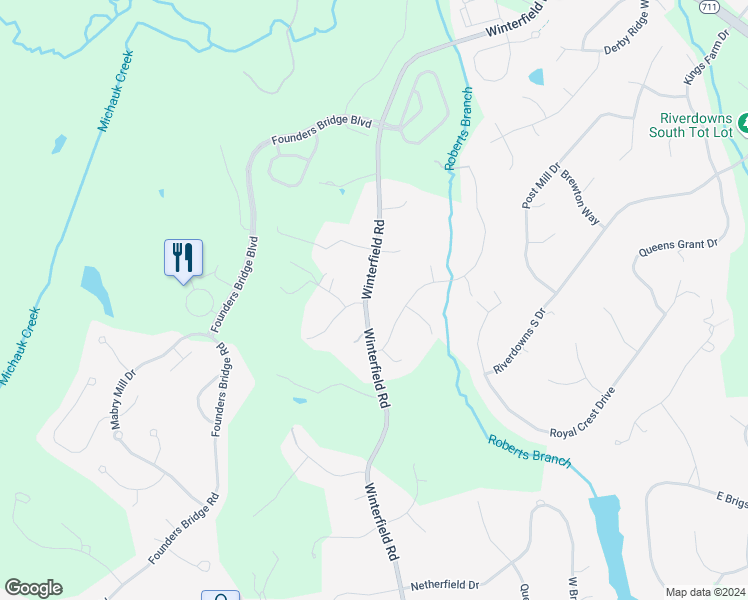 map of restaurants, bars, coffee shops, grocery stores, and more near 3301 Winterfield Road in Midlothian