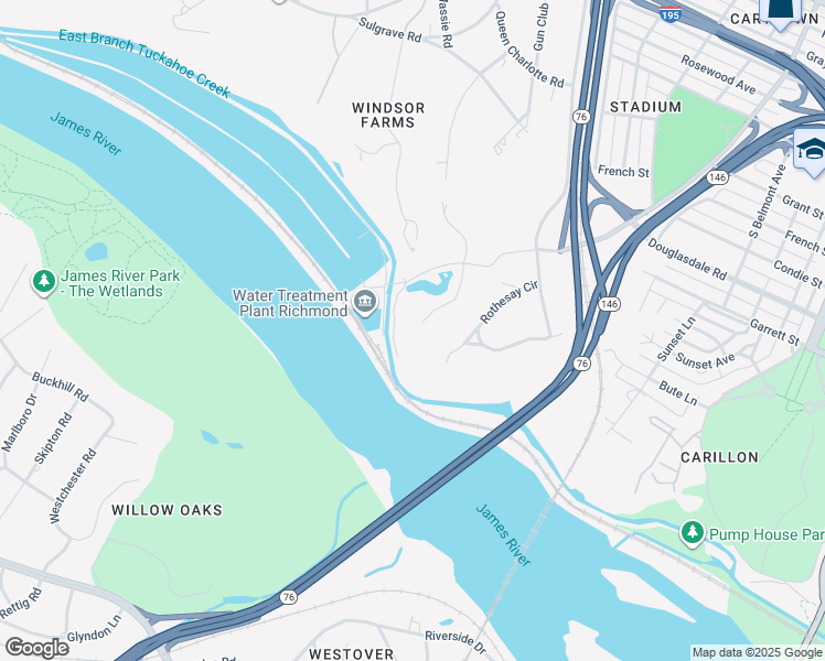 map of restaurants, bars, coffee shops, grocery stores, and more near 1318 Loch Lomond Lane in Richmond