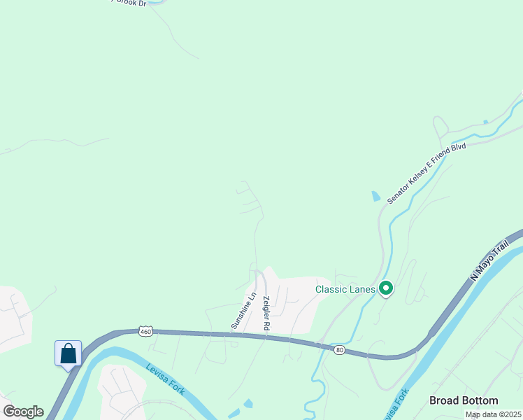 map of restaurants, bars, coffee shops, grocery stores, and more near Zeigler Rd in Pikeville