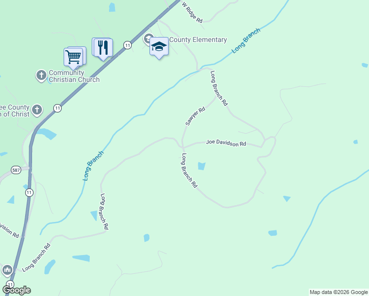 map of restaurants, bars, coffee shops, grocery stores, and more near 118 Joe Davidson Road in Beattyville
