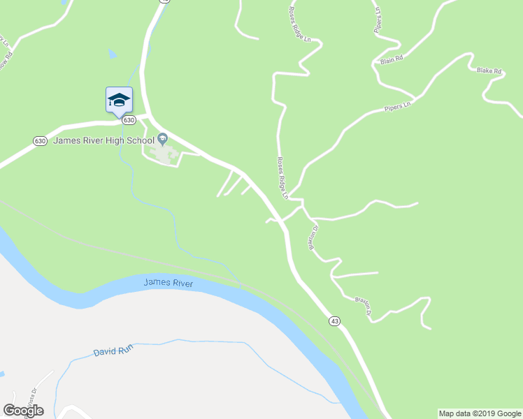 map of restaurants, bars, coffee shops, grocery stores, and more near 3391 Narrow Passage Road in Buchanan
