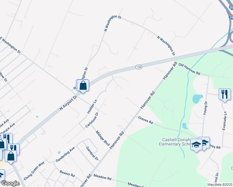 map of restaurants, bars, coffee shops, grocery stores, and more near 401 Renee Court in Highland Springs