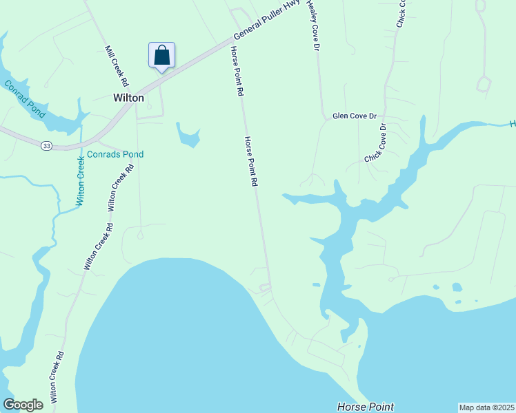 map of restaurants, bars, coffee shops, grocery stores, and more near Horse Point Road in Middlesex County