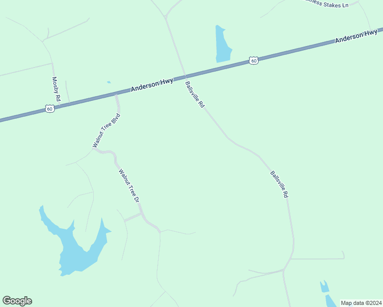 map of restaurants, bars, coffee shops, grocery stores, and more near 2285 Ballsville Road in Powhatan