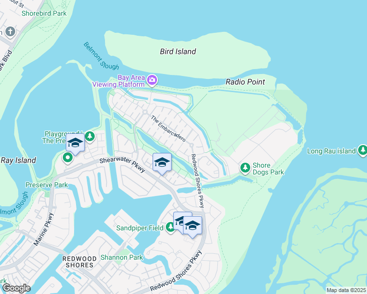 map of restaurants, bars, coffee shops, grocery stores, and more near 2009 Gossamer Avenue in Redwood City