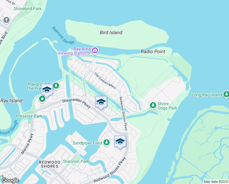 map of restaurants, bars, coffee shops, grocery stores, and more near 2009 Gossamer Avenue in Redwood City
