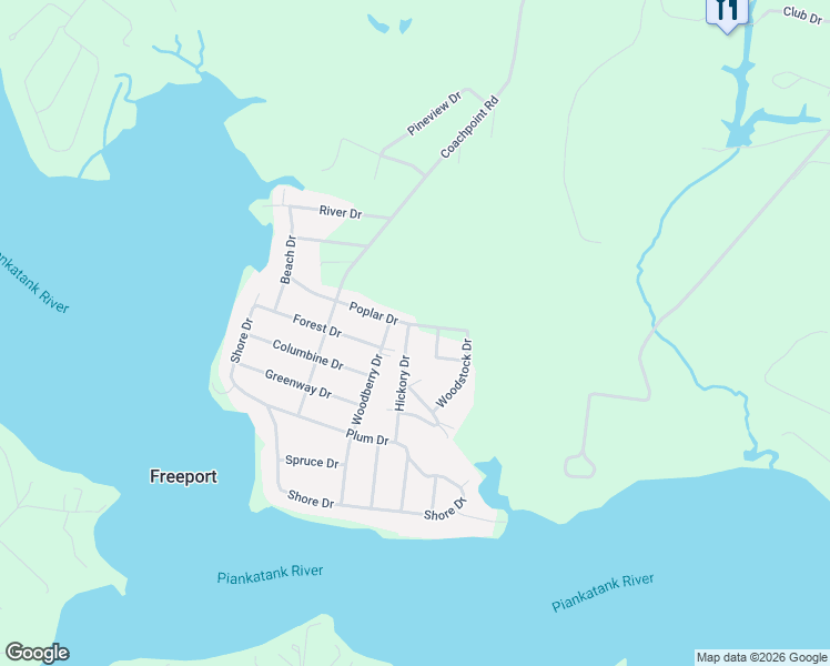 map of restaurants, bars, coffee shops, grocery stores, and more near 283 Poplar Drive in Hartfield