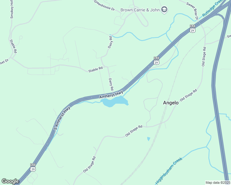 map of restaurants, bars, coffee shops, grocery stores, and more near 624 U.S. 29 Business in Amherst