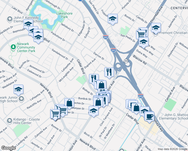 map of restaurants, bars, coffee shops, grocery stores, and more near 5352 Port Sailwood Drive in Newark