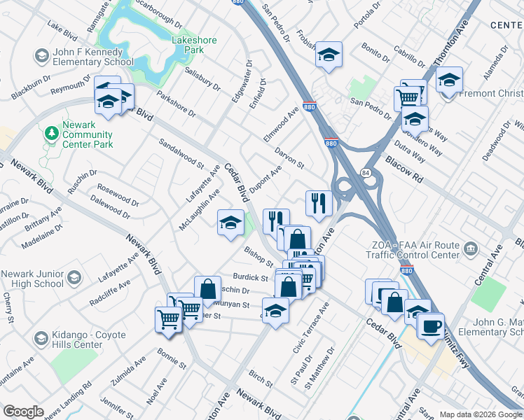 map of restaurants, bars, coffee shops, grocery stores, and more near 5311 Port Sailwood Drive in Newark