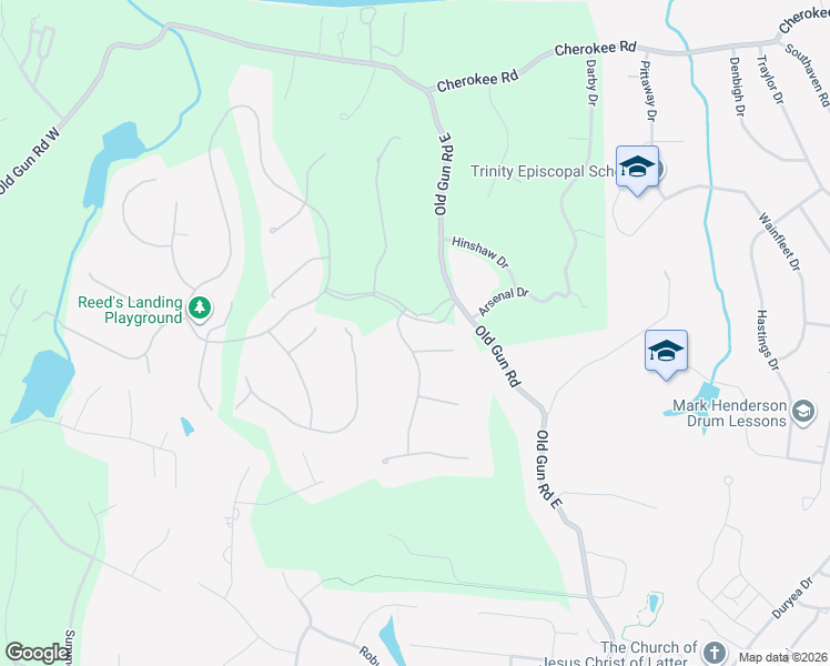 map of restaurants, bars, coffee shops, grocery stores, and more near 3640 Lansdowne Road in Midlothian