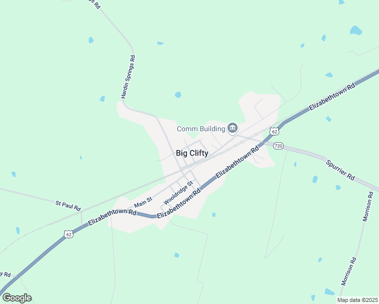 map of restaurants, bars, coffee shops, grocery stores, and more near in Big Clifty