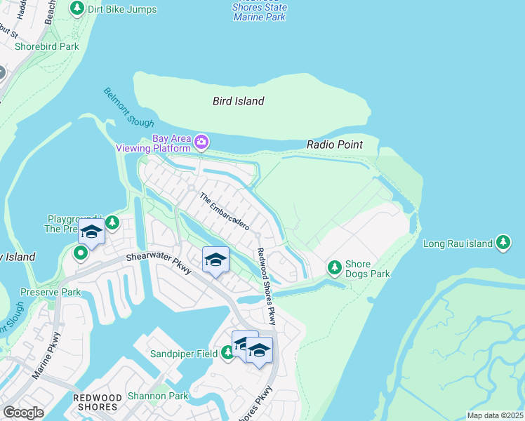 map of restaurants, bars, coffee shops, grocery stores, and more near 1065 Rockport Avenue in Redwood City