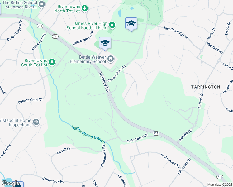 map of restaurants, bars, coffee shops, grocery stores, and more near 13620 Robious Road in Midlothian