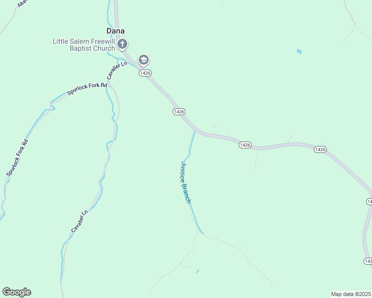 map of restaurants, bars, coffee shops, grocery stores, and more near Justice Branch in Dana