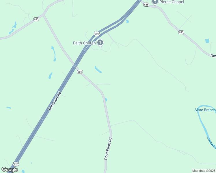 map of restaurants, bars, coffee shops, grocery stores, and more near 3156 Poor Farm Road in Fincastle