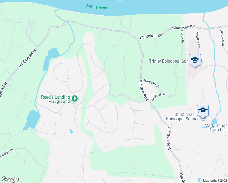 map of restaurants, bars, coffee shops, grocery stores, and more near 3700 Stanford Court in Midlothian