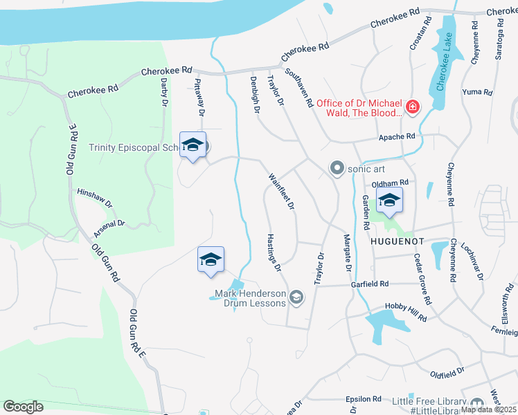 map of restaurants, bars, coffee shops, grocery stores, and more near 3740 Hastings Drive in Richmond