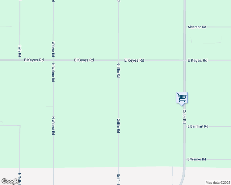 map of restaurants, bars, coffee shops, grocery stores, and more near 5919 Griffin Road in Turlock