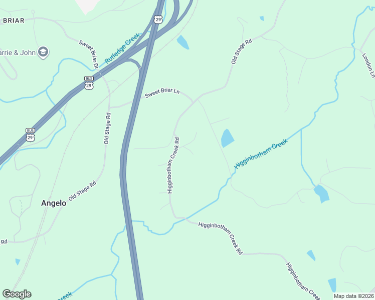 map of restaurants, bars, coffee shops, grocery stores, and more near 111-151 Higginbotham Creek Road in Amherst