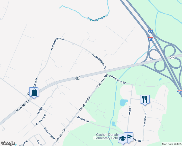map of restaurants, bars, coffee shops, grocery stores, and more near 1712 North Airport Drive in Highland Springs