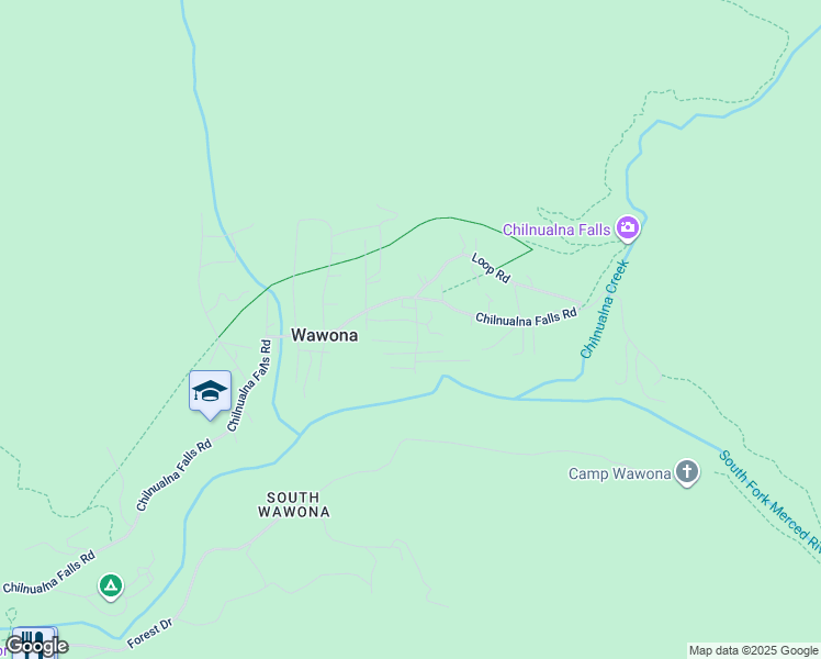 map of restaurants, bars, coffee shops, grocery stores, and more near 8052 Cedar Lane in Wawona