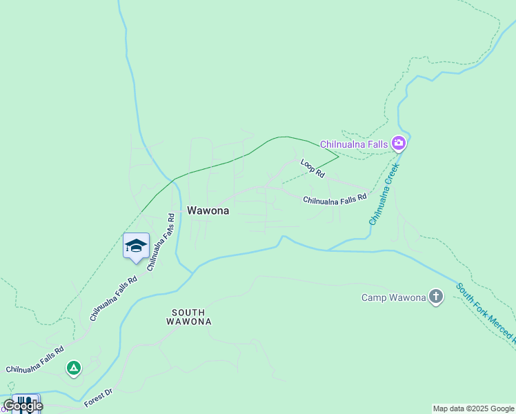 map of restaurants, bars, coffee shops, grocery stores, and more near 8052 Cedar Lane in Wawona
