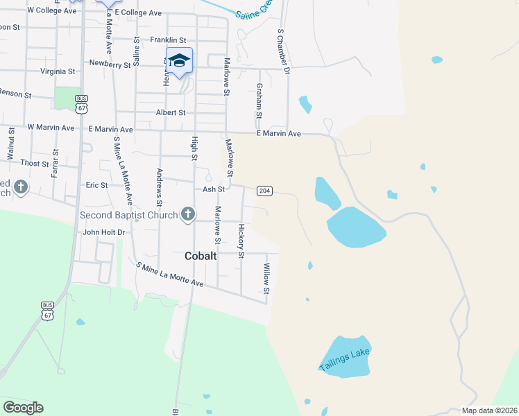 map of restaurants, bars, coffee shops, grocery stores, and more near 1020 Madison 9200 in Fredericktown