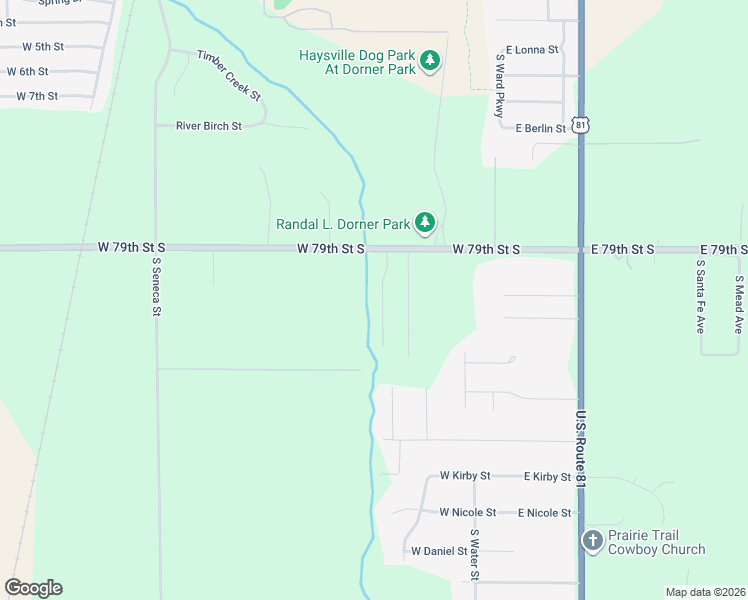 map of restaurants, bars, coffee shops, grocery stores, and more near 8053-8101 South Vesta Avenue in Haysville