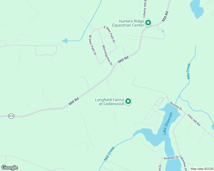 map of restaurants, bars, coffee shops, grocery stores, and more near 2320 Mill Road in Powhatan