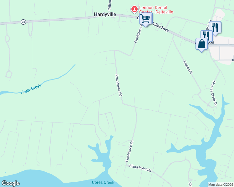 map of restaurants, bars, coffee shops, grocery stores, and more near 900 Providence Road in Hardyville