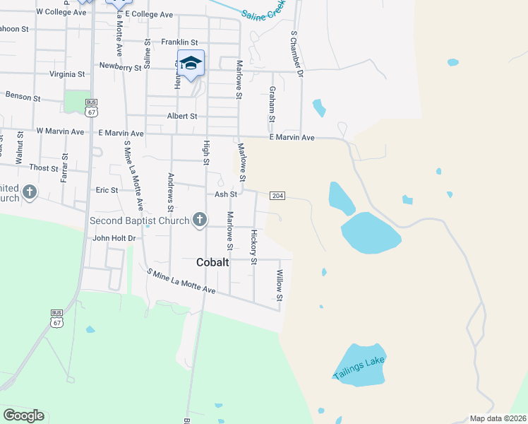 map of restaurants, bars, coffee shops, grocery stores, and more near 1020 Madison 9200 in Fredericktown