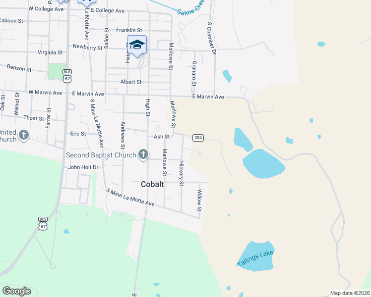 map of restaurants, bars, coffee shops, grocery stores, and more near 910 Hickory Street in Fredericktown