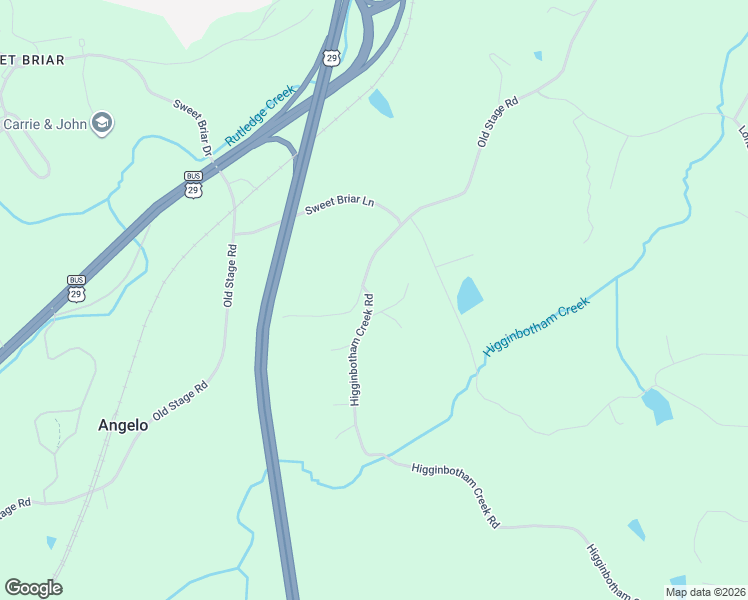 map of restaurants, bars, coffee shops, grocery stores, and more near 111 Higginbotham Creek Road in Amherst