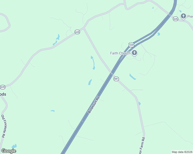 map of restaurants, bars, coffee shops, grocery stores, and more near 3919 Botetourt Road in Fincastle