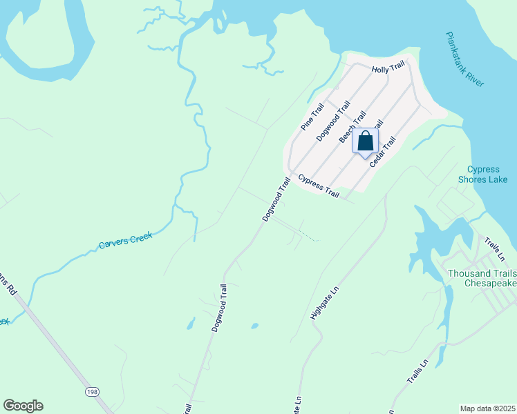 map of restaurants, bars, coffee shops, grocery stores, and more near 12366 Dogwood Trail in Gloucester