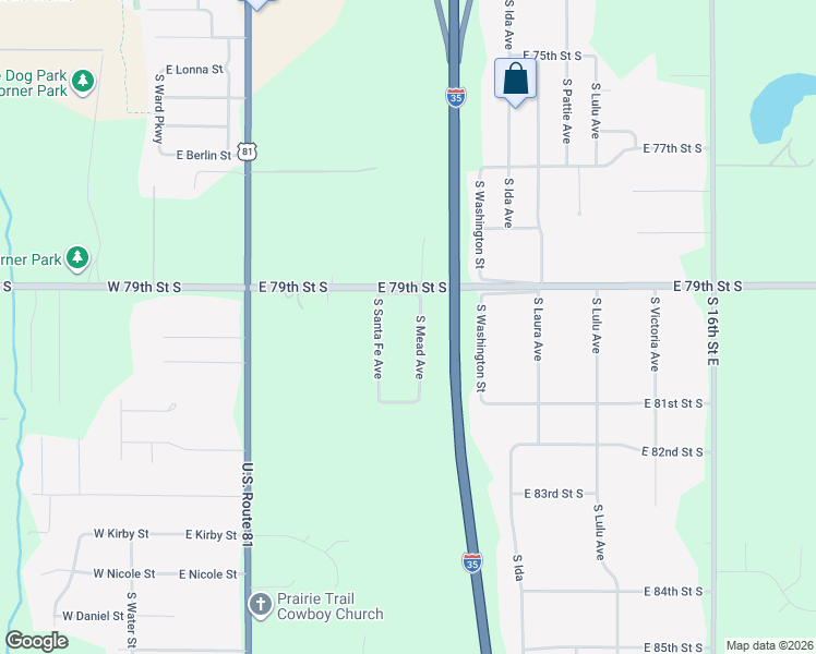 map of restaurants, bars, coffee shops, grocery stores, and more near 8101 South Mead Street in Haysville
