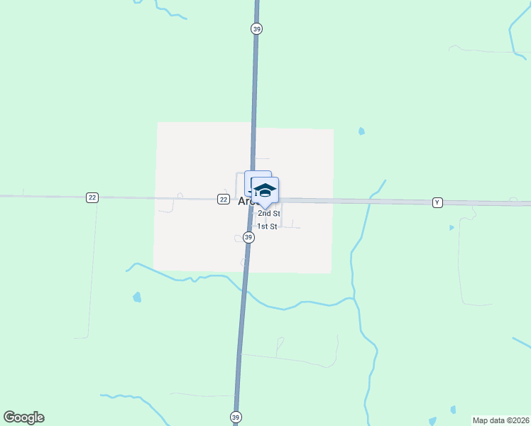 map of restaurants, bars, coffee shops, grocery stores, and more near Box Street in Arcola