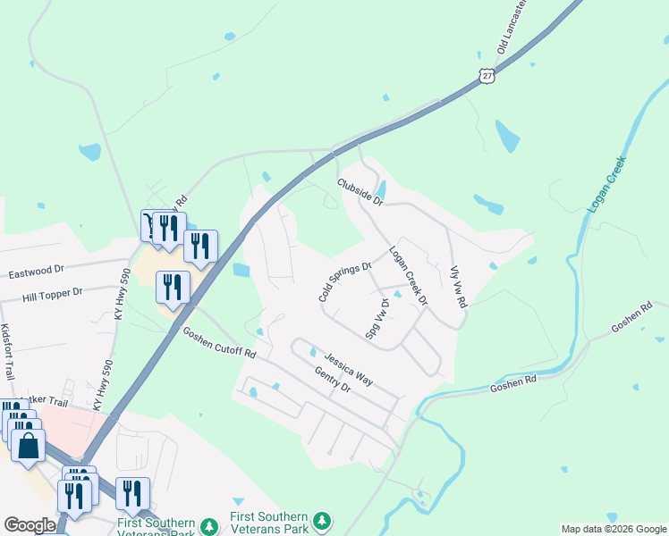map of restaurants, bars, coffee shops, grocery stores, and more near 208 Cold Springs Drive in Stanford
