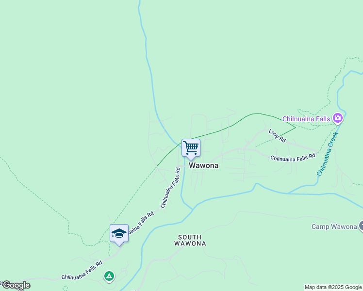 map of restaurants, bars, coffee shops, grocery stores, and more near 2634 Mariposa Avenue in Wawona