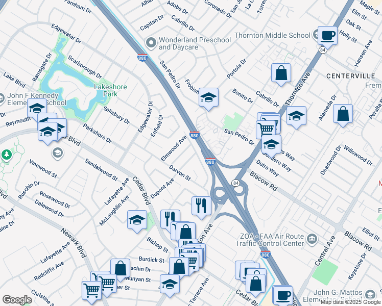 map of restaurants, bars, coffee shops, grocery stores, and more near 5113 Dupont Avenue in Newark