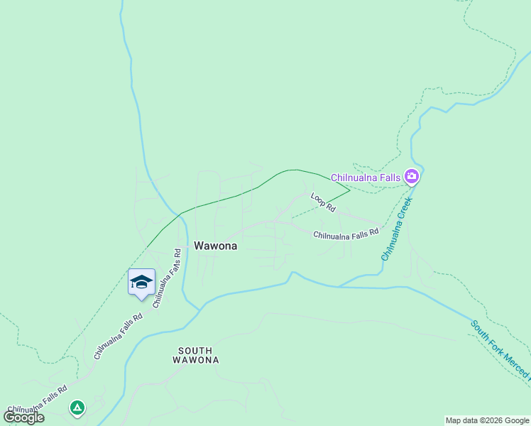 map of restaurants, bars, coffee shops, grocery stores, and more near 8041 Chilnualna Falls Road in Wawona