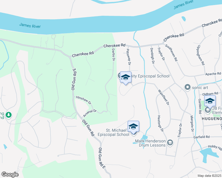map of restaurants, bars, coffee shops, grocery stores, and more near 3741 Darby Drive in Midlothian